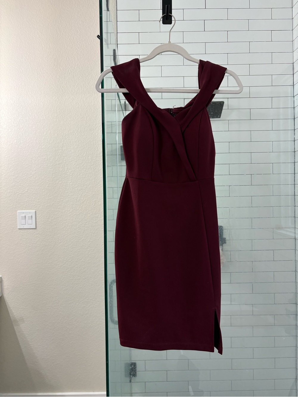 Speechless Burgundy Midi Sheath Dress